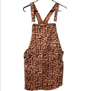 Charlotte Russe Leopard print overall skirt